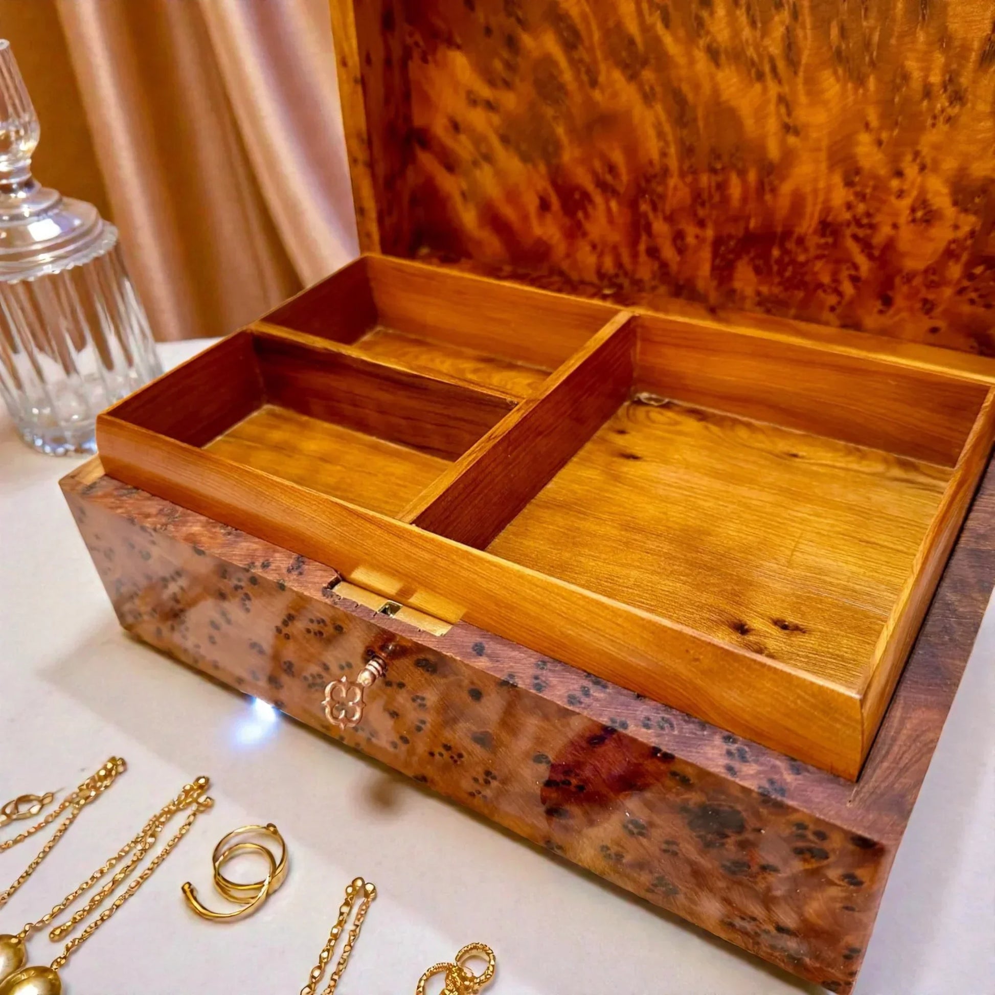 Wooden Box With Key – Handmade Moroccan by AtlasMuseCrafts