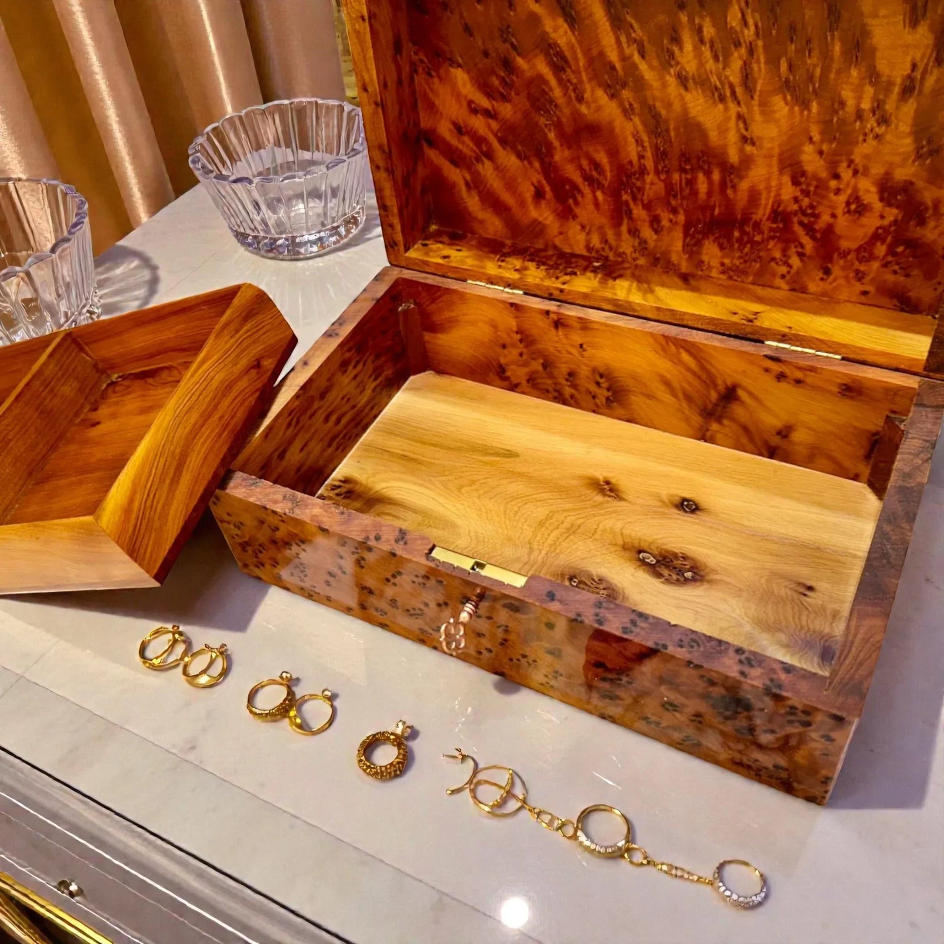 Wooden Box With Key – Handmade Moroccan by AtlasMuseCrafts