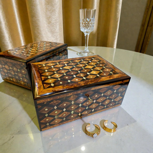 Jewelry Box organizer with key – Handmade Moroccan by AtlasMuseCrafts