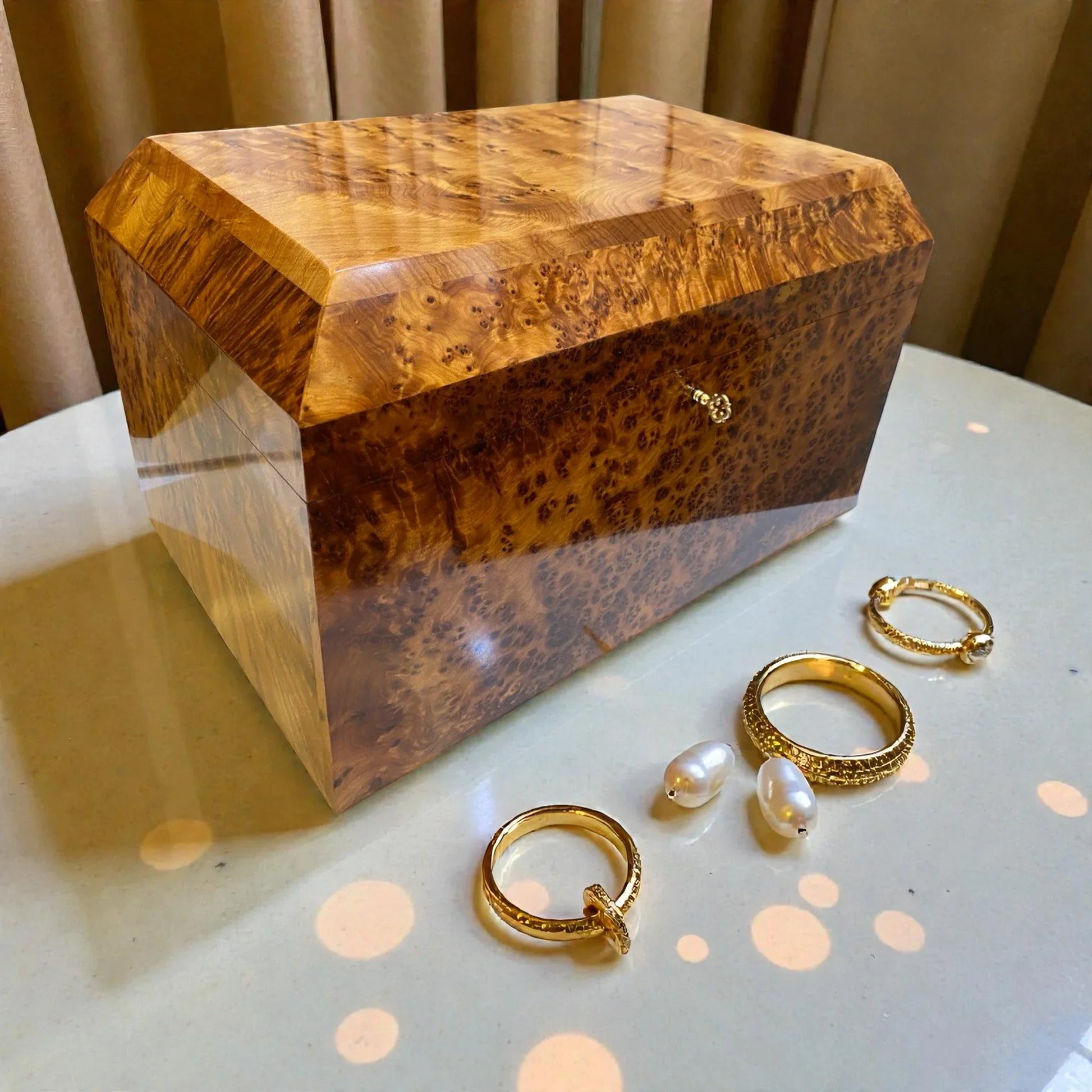 Moroccan jewellery Box burl thuya Box made from