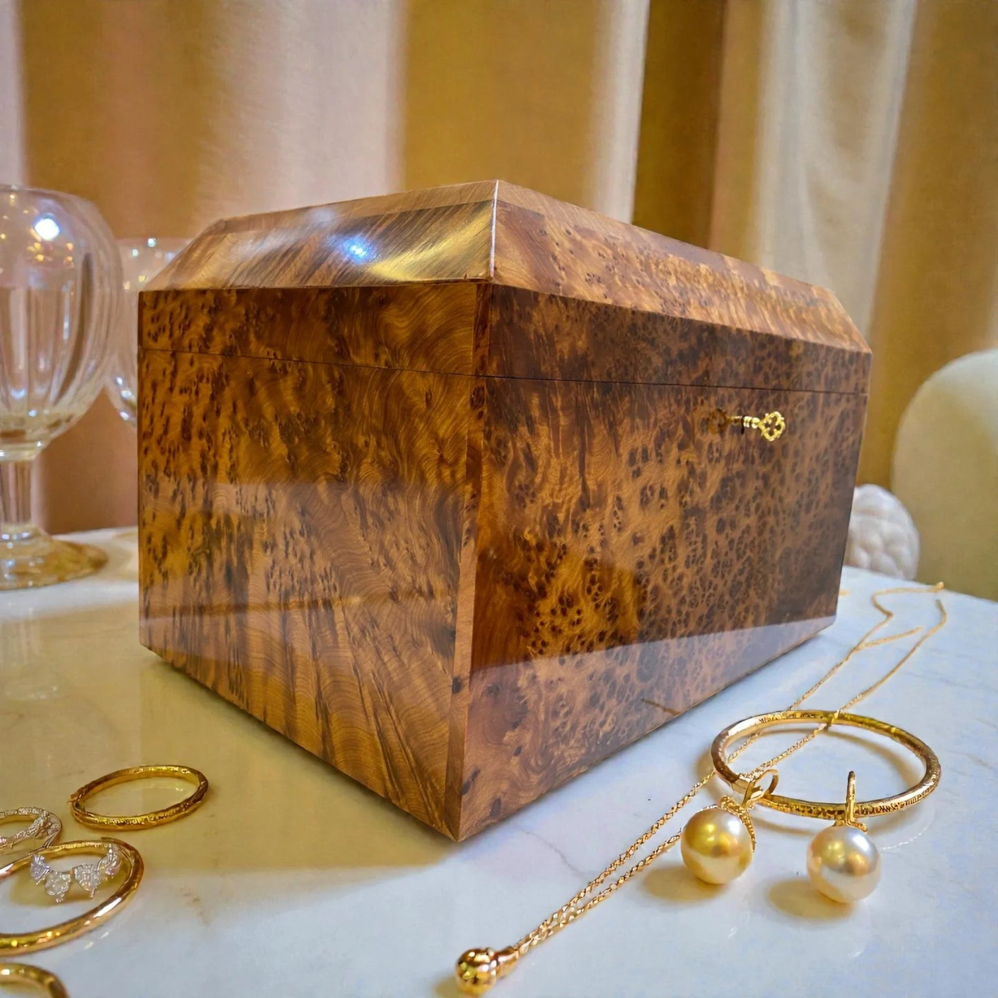 Moroccan jewellery Box burl thuya Box made from