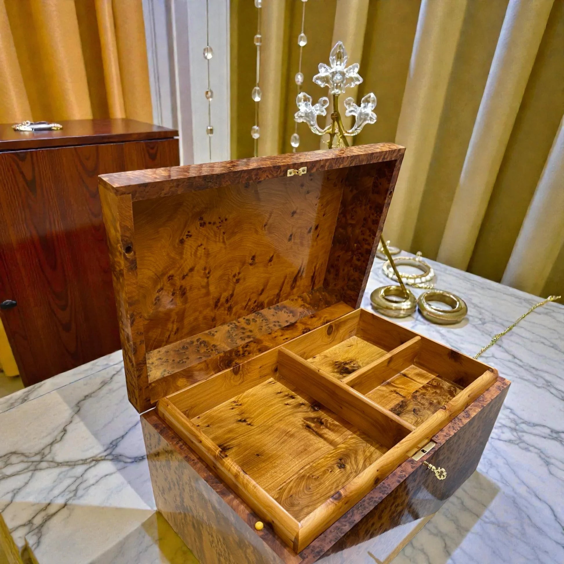 Moroccan jewellery Box burl thuya Box made from