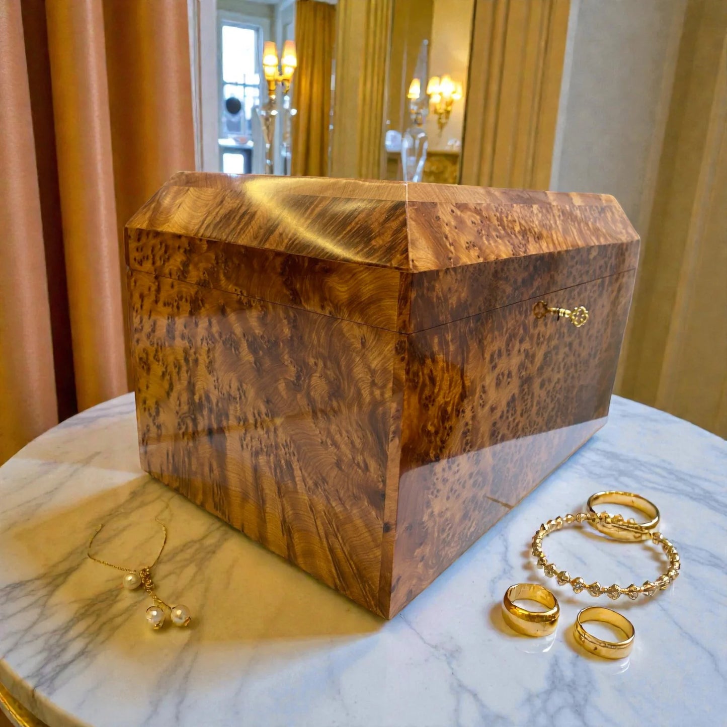 Moroccan jewellery Box burl thuya Box made from