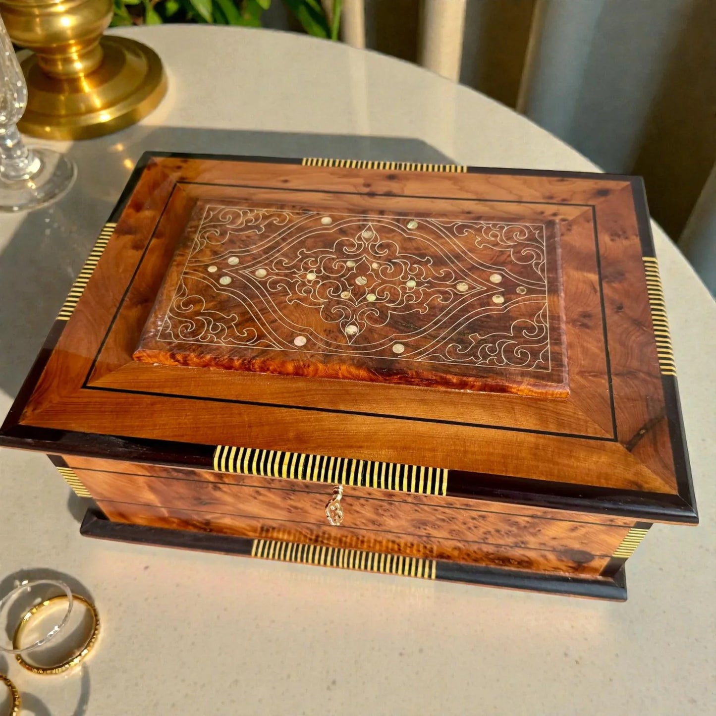 Large Jewellery Box lockable With Key made from