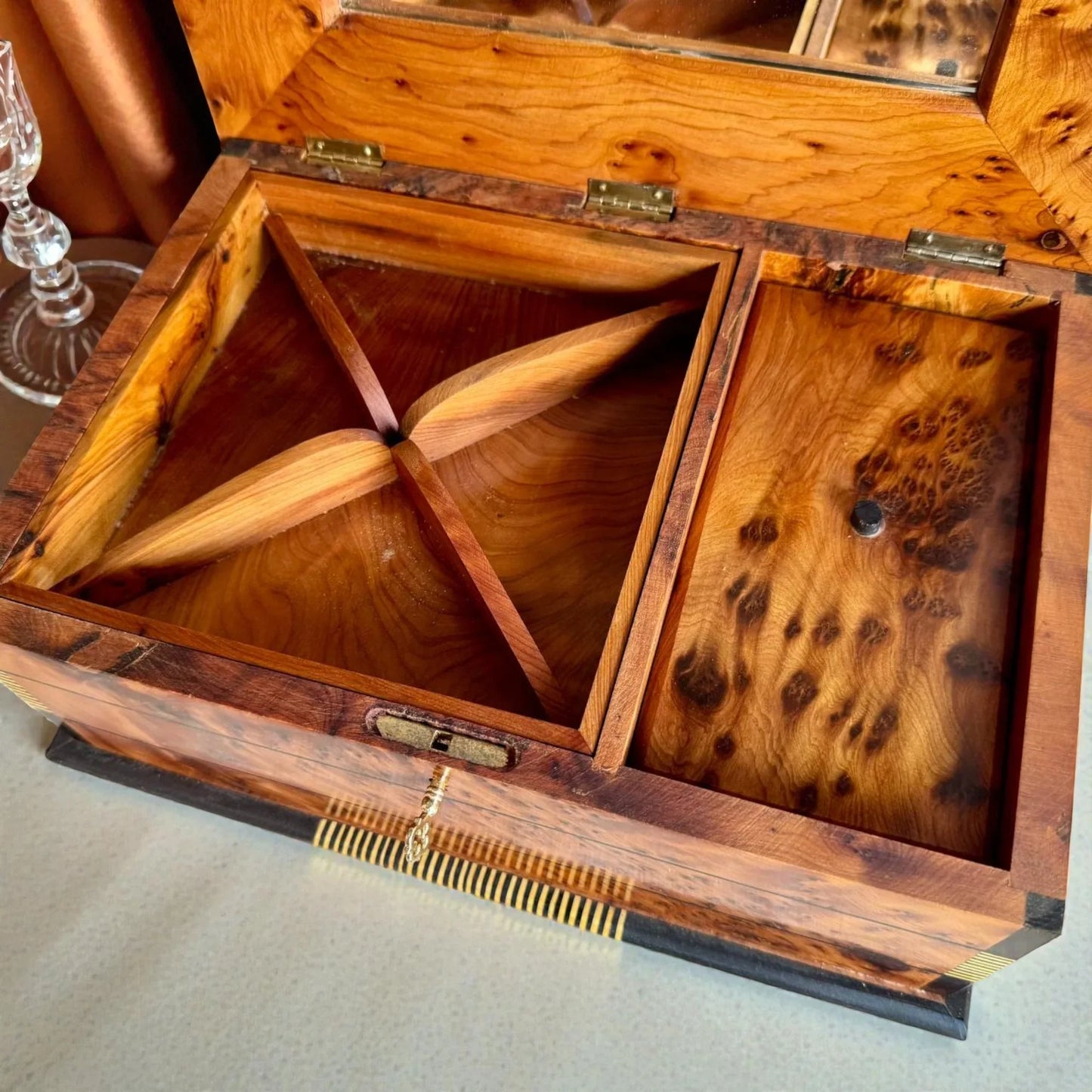 Large Jewellery Box lockable With Key made from