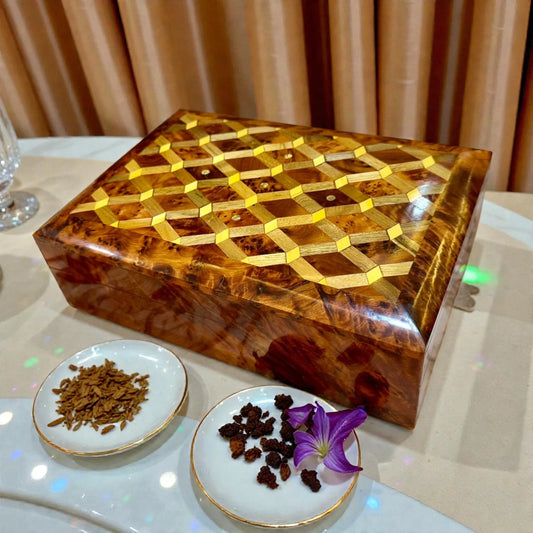 Thuya Wood Jewelry Box – Handmade Moroccan by AtlasMuseCrafts