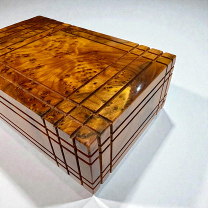 Puzzle Wooden Box with Hidden Compartments