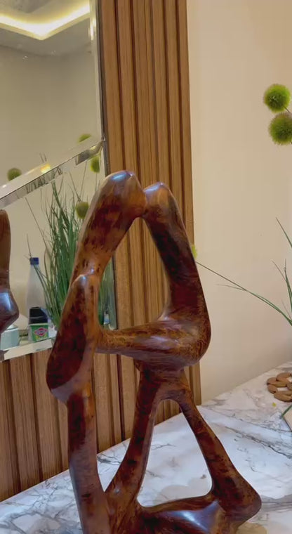 Curved Wood Sculpture for Home Decor