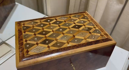 Handcrafted Moroccan Jewelry Box – Elegant Wooden Box Organizer with Lock