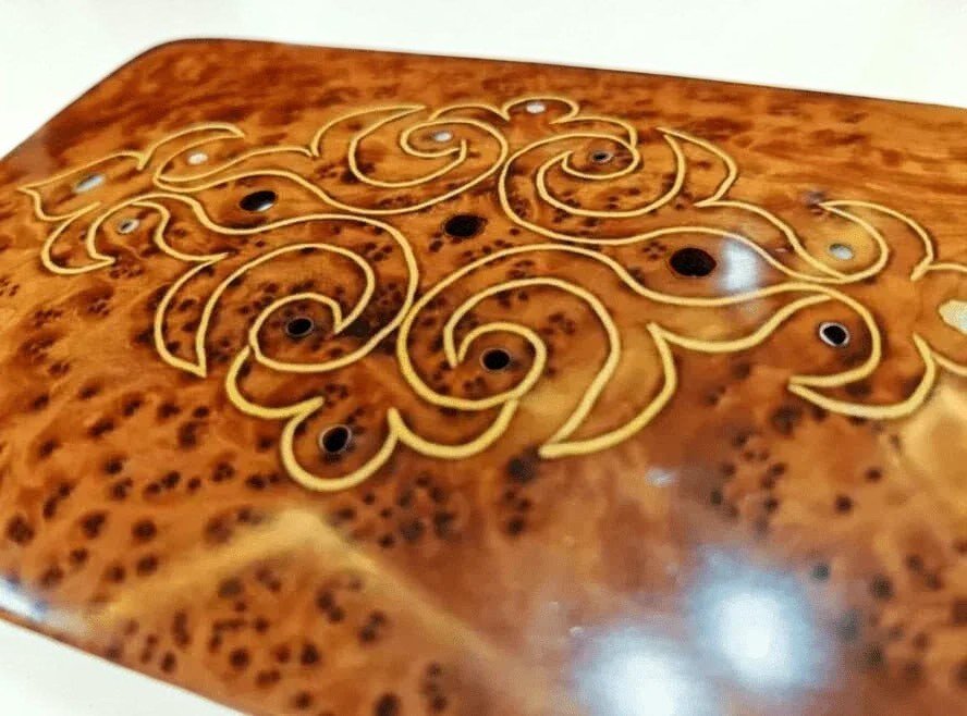 Compact Thuya wood organizer box for jewelry trinkets and small treasures