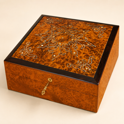 Square Jewelry Wooden Box