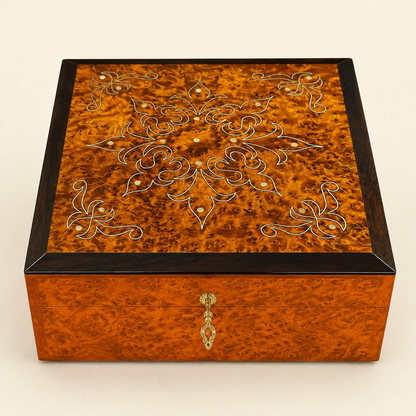 Square Jewelry Wooden Box