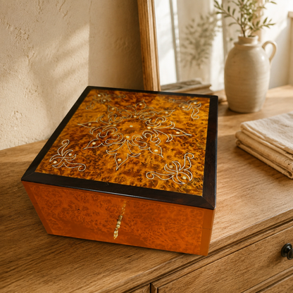Square Jewelry Wooden Box