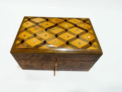 Handmade Moroccan Thuya wood gift box for jewelry keepsakes and small treasures