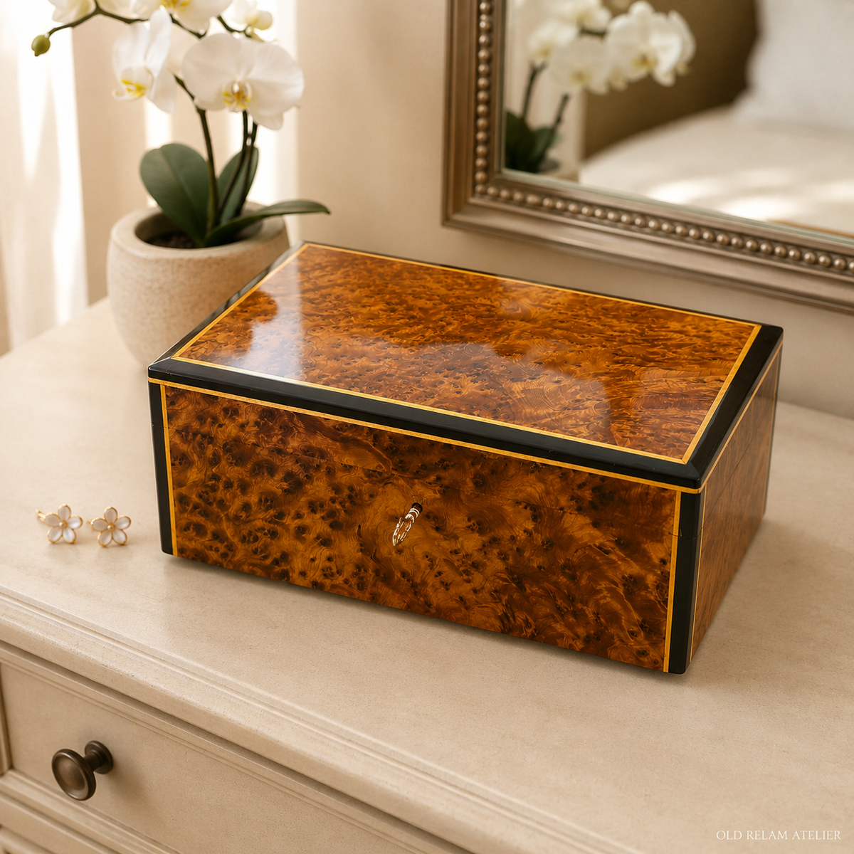 Wood Jewelry Box with Lock – additional view 3