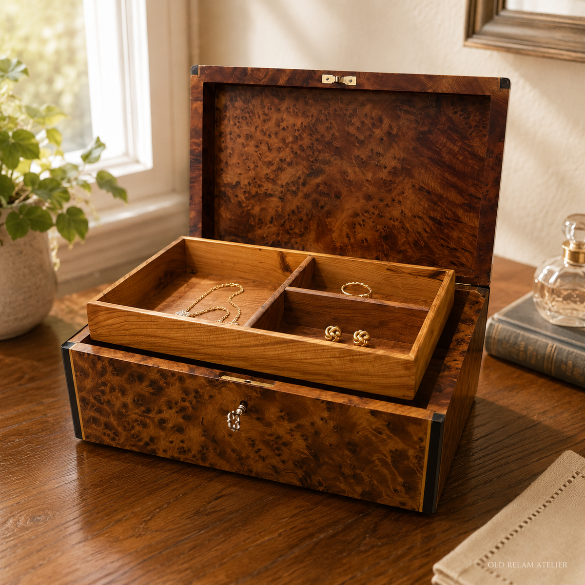 Wood Jewelry Box with Lock – additional view 6