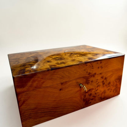 Moroccan Thuya keepsake box with two level interior for small treasures