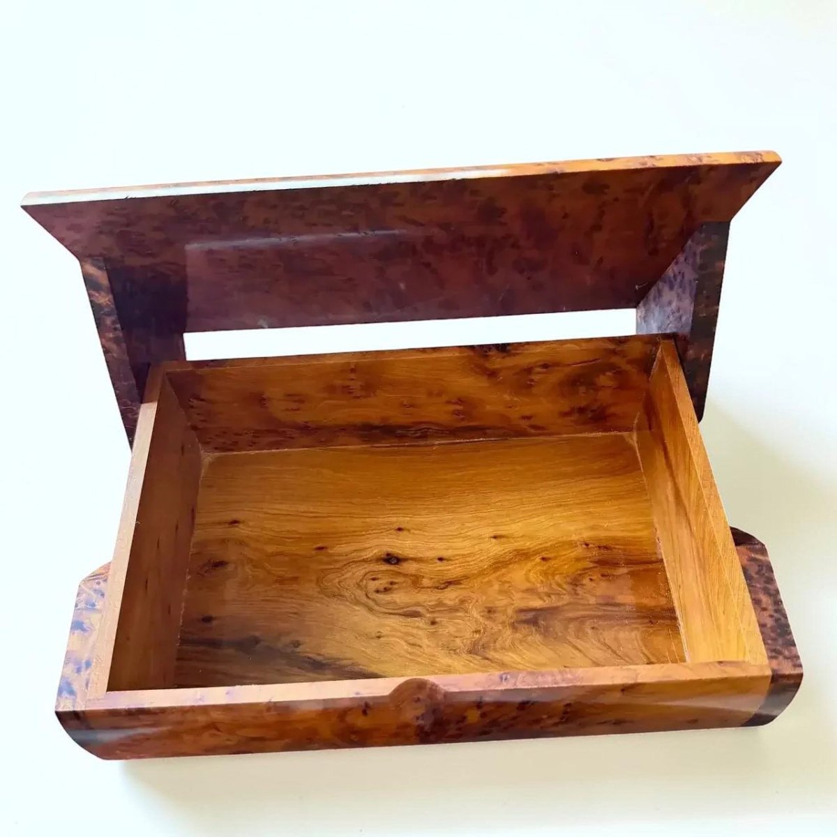Polished Thuya burl keepsake box for meaningful small items