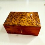 Burl Wood Box Organizer With Lock – Handmade Thuya Wooden Box