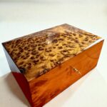 Burl Wood Box Organizer With Lock – Handmade Thuya Wooden Box