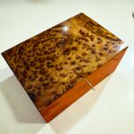 Burl Wood Box Organizer With Lock – Handmade Thuya Wooden Box