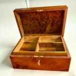 Burl Wood Box Organizer With Lock – Handmade Thuya Wooden Box