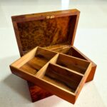 Burl Wood Box Organizer With Lock – Handmade Thuya Wooden Box