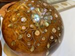 Round Thuya Wood Jewelry Box – Handmade Moroccan Wooden Box