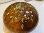 Round Thuya Wood Jewelry Box – Handmade Moroccan Wooden Box