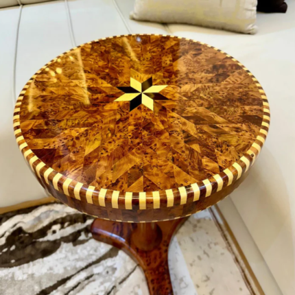 round wooden coffee table