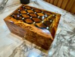 Wooden Jewelry Box – Handmade Thuya Wood Lockable Jewelry Organizer - Image 6