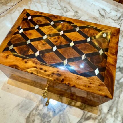 wooden jewelry box handmade from Moroccan Thuya wood
