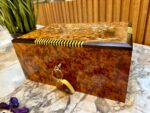 Vintage Wooden Jewelry Box - Handmade Thuya Burl Box