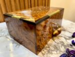 Vintage Wooden Jewelry Box - Handmade Thuya Burl Box