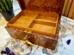 Vintage Wooden Jewelry Box - Handmade Thuya Burl Box