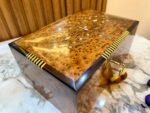 Vintage Wooden Jewelry Box - Handmade Thuya Burl Box