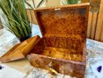 Vintage Wooden Jewelry Box - Handmade Thuya Burl Box