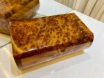 Large Wooden Jewelry Box – Handmade Thuya Wood Lockable Keepsake Box