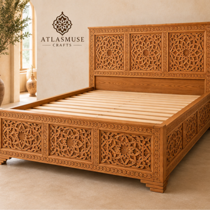 carved headboard bed frame