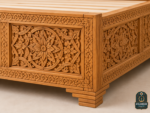 Wood Platform Bed Frame – Handmade Moroccan Solid Wood Bed