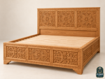 Moroccan Bed Frame – Hand-Carved Solid Wood Bed