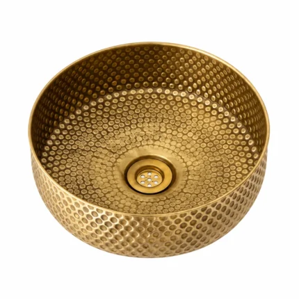 Oxidized copper vessel sink