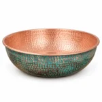 Green patina brass vessel sink – turquoise green patina copper vessel sink