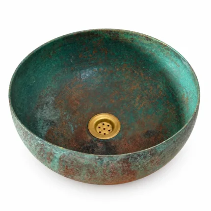 Green patina copper sink