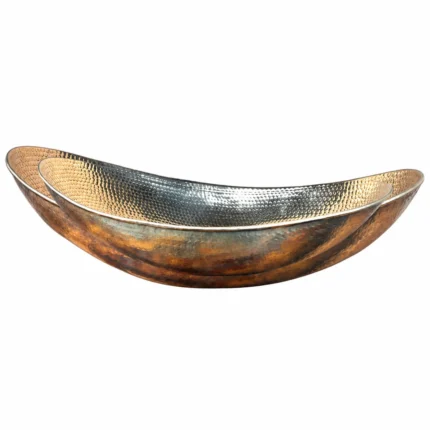 Hammered brass bathroom vessel sink