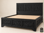 black wood bed frame