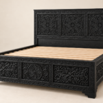 black wood bed frame