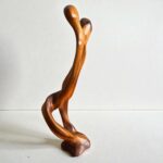 Abstract Thuya wood sculpture with organic artisan shape