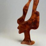 Natural wood sculpture decor for office and living room styling