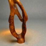 Wooden shelf art sculpture for warm modern interiors